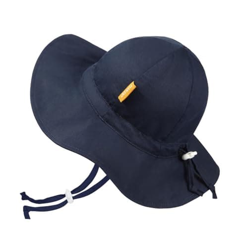 Baby Girl Sun Hat with UPF 50+ Outdoor Adjustable Toddler Beach Hat with Wide Brim Bucket Hats for Kids 6-24 Months Navy - Image 1