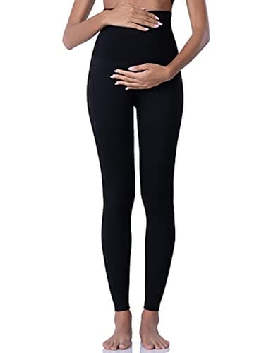 POSHDIVAH Women's Maternity Leggings Over The Belly Pregnancy Yoga Pants Active Wear Workout Leggings 2pcs Black Large - Image 4
