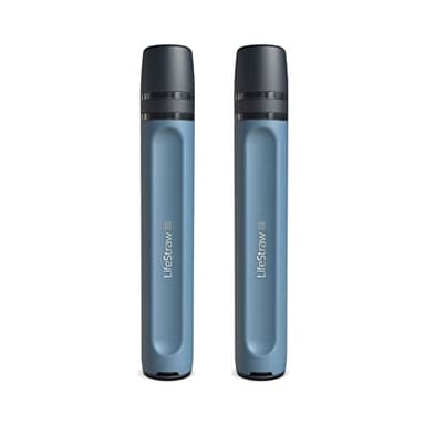 LifeStraw Peak Series - Personal Water Filter Straw for Backup Filtration, Emergency, Survival, and Ultralight Hydration, Mountain Blue, 2 Pack - Image 1