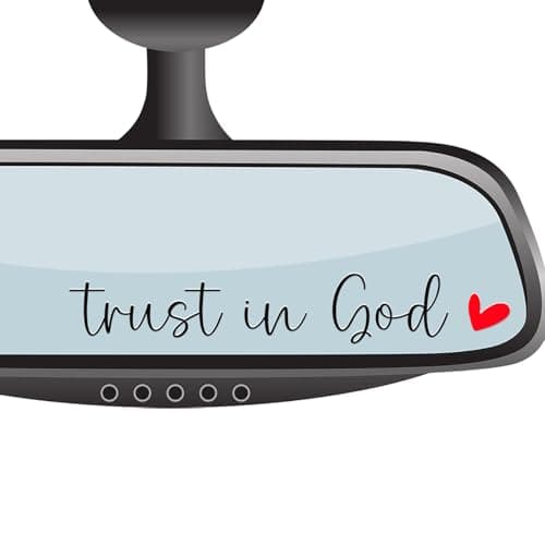 4 x Trust In God Rear View Mirror Decal,Car Stickers For Women, Jesus Car Decal,Rearview Mirror Sticker,Car Window Decal,Vanity Mirror Decal,Affirmation Sticker,Water Bottle,Tumblers Sticker
