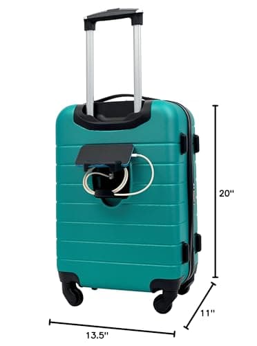 Wrangler Smart Luggage Set with Cup Holder and USB Port, Teal, 2 Piece - Image 8