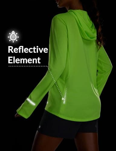 baleaf Women's Sun Shirts UPF 50+ Hoodie Long Sleeve Spf UV Shirt Lightweight Quick Dry Hiking Zip Pocket Green S - Image 3