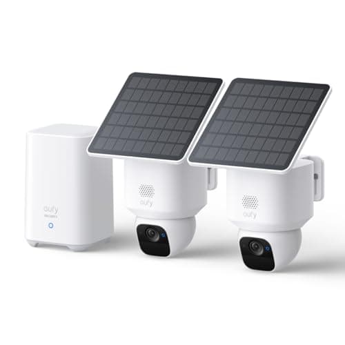 eufy Security SoloCam E30, 2-Cam Pack Kit, Security Cameras Wireless Outdoor, Solar Camera Outdoor Wireless, 360° Pan, AI Tracking, 2K Clarity, No Monthly Fee - Image 1