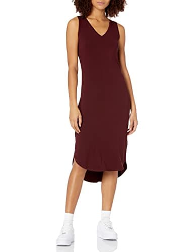 Amazon Essentials Women's Jersey Regular-Fit Sleeveless v-Neck Midi Dress (Previously Daily Ritual), Dark Red, XX-Large - Image 1