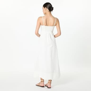 The Drop Women’s Daphne Square Neck Linen Maxi Dress, White, S - Image 2