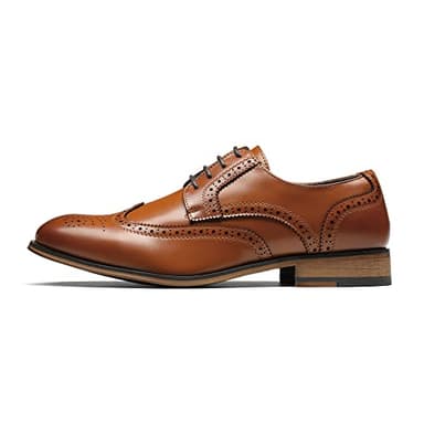 Bruno Marc Men's Lace Up Soft Cap-Toe Formal Dress Shoes,Size 12,Brown-Wingtip,Louis_2 - Image 2