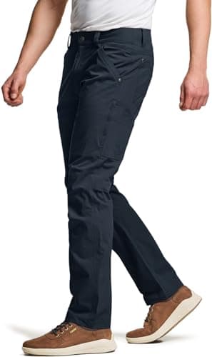 CQR Men's Vent Stretch Pants, Quick Dry Lightweight Casual Cargo Pants, Water Resistant Straight-Fit Utility Work Pants, Sedona Operator Navy, 32W x 32L - Image 1