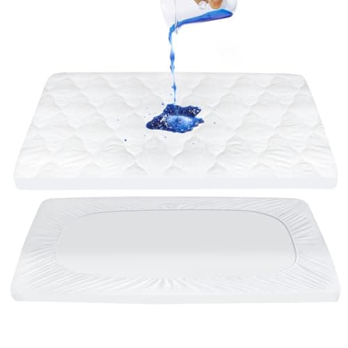 Pack and Play Mattress Pad Sheets Cover Waterproof, Soft Quilted Fit Graco Pamo Babe Pack and Play Mattress Protector 27" X 39", Baby Portable Mini Cribs and Foldable Mattresses Pad - Image 1
