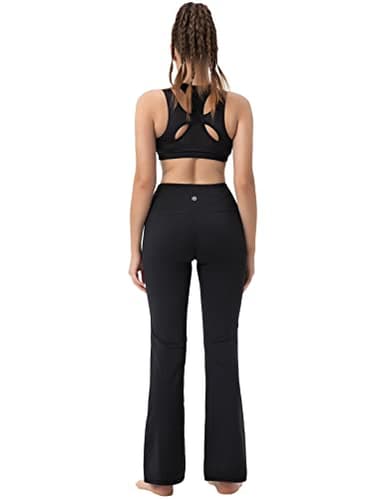 BUBBLELIME 29"/31"/33"/35"/37" Women's High Waist Bootcut Yoga Pants - 75% Nylon, 25% Spandex_Black XL-31 Inseam - Image 4
