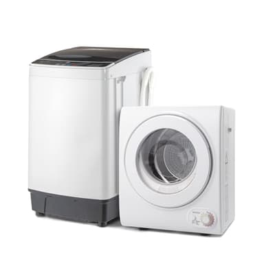 ROVSUN 1.5CuFt Portable Clothes Dryer and 17.6LBS Full-Automatic Washing Machine Set, Compact Laundry Washer and Dryer Combo Set with Stainless Steel Inner Tub, for Apartment, Dorms, Home - Image 1