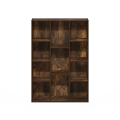 Furinno LUDER Book Shelf, 11-Cube Bookshelf, Reversible Bookcase, 9.4" x 29.1" x 41.7", for Living Room, Bedroom, Home Office, Amber Pine - Image 6