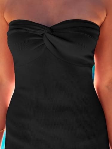 LILLUSORY Knitted Dresses Twisted Front Bodycon Dress with Back Slit - Image 6