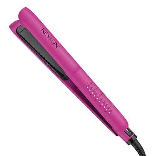REVLON Ceramic Tourmaline 1" Flat Iron - Hair Straightener Evenly Distributes Heat for Less Damage, 5 Preset Temperatures for All Hair Types - Image 1