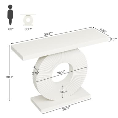Tribesigns Modern Console Table with Geometric Base, 40 inch Wood Entryway Table Sofa Table Narrow Long, Contemporary Accent Table for Living Room, Entryway, Hallway - Image 2