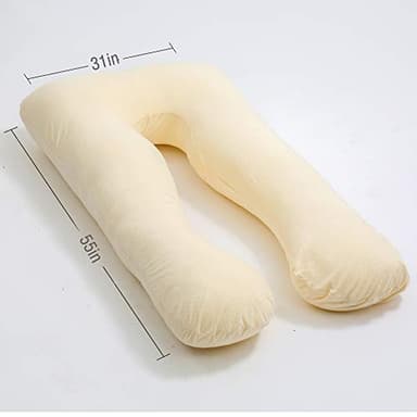 MOON PINE Pregnancy Pillow, U Shaped Full Body Pillow for Maternity Support, Sleeping Pillow with Velour Cover for Pregnant Women (Yellow) - Image 3