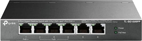 TP-Link TL-SG1006PP | 5 Port PoE Switch | 3 PoE+ and 1 PoE++ Ports @64W, w/ 2 Uplink Gigabit Ports | Sturdy Metal | Plug & Play | Extend Mode | PoE Auto Recovery | QoS & IGMP - Image 1