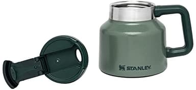 Stanley Tough-To-Tip Admiral's Mug 20 oz | Twist-on Flip Open Lid | Wide Body with Non-Skid Rubber Base | Insulated Stainless Steel Coffee Cup | BPA-Free | Hammertone Green - Image 3