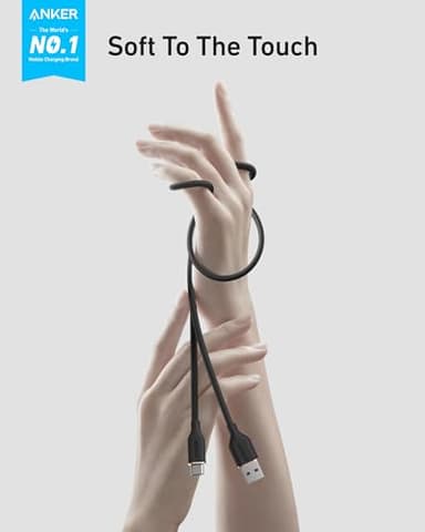 Anker Type C Cable，2 Pack USB A to USB C Flow Cord, Fast Charging for iPhone 17 16 or Max Plus and More (3FT, Black) - Image 2