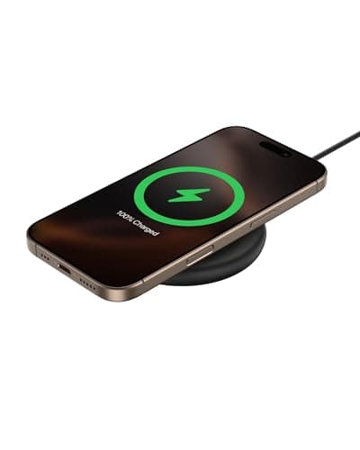 Belkin Magnetic Wireless Charging Pad 15W - MagSafe-Compatible Qi2-Certified Wireless Charging Station, iPhone Charger for Apple iPhone 16, 15, 14 Series, AirPods w/Non-Slip Base - Black (No PSU) - Image 1