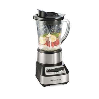 Hamilton Beach Wave Crusher Blender For Smoothies With 40 Oz Glass Jar and 14 Functions, Ice Sabre Blades & 700 Watts for Consistently Smooth Results, Black + Stainless Steel (54221) - Image 1