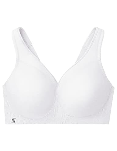Glamorise Full Figure Plus Size MagicLift Seamless Sports Bra Wirefree #1006 White - Image 5