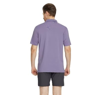 M MAELREG Men's Golf Shirts Dry Fit Short Sleeve Moisture Wicking Solid Performance Collared Polo Shirts for Men Lavender - Image 4