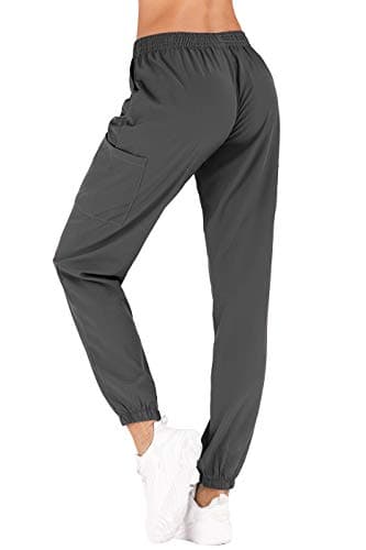 Minty Mint Women's Petite Size Easy Wear Fit Lightweight Durable Solid Stretch Medical Scrubs Sets V Neck Top Slim Jogger Pants Medical Professional Grey PS - Image 5