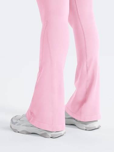 YEOREO Mini Flare Leggings Womens Workout Butt Lifting Legging Hidden Scrunch Seamless 30" Impact Lilliean Yoga Pants Pink M - Image 5