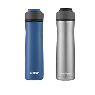 Contigo Ashland Chill 2.0, 2-Pack, 24oz, Stainless Steel with Straw and Handle, Dual Insulated for Cold and Hot Drinks, Blue Corn and Stainless Steel - Image 4