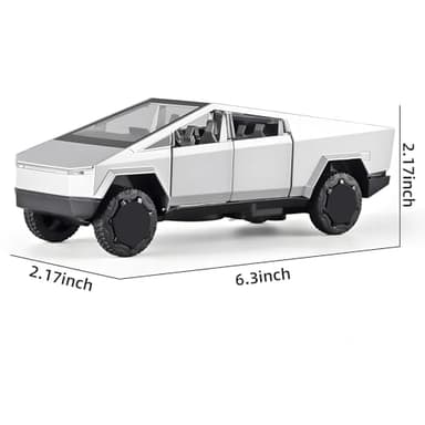 OANMYJJO 1/32 Truck for Boys Mars Pickup Toy Truck,Toy Trucks for Boys Age 4-7,Metal Diecast Trucks Model,Pull Back Truck Toys with Light and Sound,Trucks for Kids Ages 4-8(Silver) - Image 2