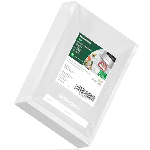 Bonsenkitchen Precut Vacuum Bags 100 Quart 8" x 12", BPA Free, Commercial Grade Textured Food Sealer Bag, Thick Embossed Bags for Storage and Sous Vide Cooking VB3205 - Image 1