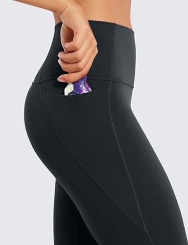 CRZ YOGA Womens Butterluxe Workout Capri Leggings with Pockets 21 Inches - High Waisted Gym Athletic Crop Yoga Melanite Medium - Image 4