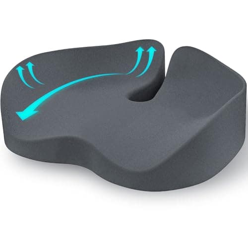 Seat Cushion for Office Chairs - Tailbone & Sciatica & Hip & Coccyx & Low Back Pain Relief Pillow - Memory Foam Pressure Relief Cushion for Long Sitting for Gaming, Compute, Desk Chair, Car Seat - Image 1