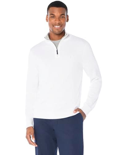 Nautica Men's Quarter-Zip Sweater, Bright White, XX-Large - Image 1