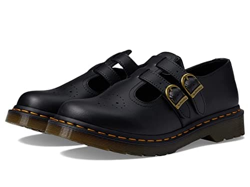 Dr. Martens Women's Vegan 8065 Mary Jane Flat, Black Felix Rub Off, 9 - Image 1