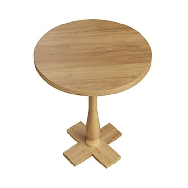 Lavish Home Side Table - Mango Wood Pedestal Table with White Distressing for Couch, Loveseat, Entryway, or Bed - Farmhouse Living Room Furniture - Image 7