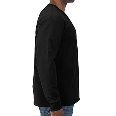 Jerzees Men's Dri-Power Cotton Blend Long Sleeve Tees, Moisture Wicking, Odor Protection, UPF 30+, Sizes S-3X, Black, Large - Image 2