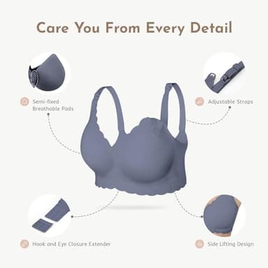 MomWills Nursing Bras for Breastfeeding, Seamless Ultra Comfort Maternity Bra, Natural Shape Pregnancy Bras for Women - Image 4