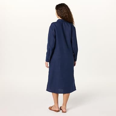 The Drop Women’s Fiona Relaxed Linen Midi Shirt Dress, Maritime Navy, M - Image 2