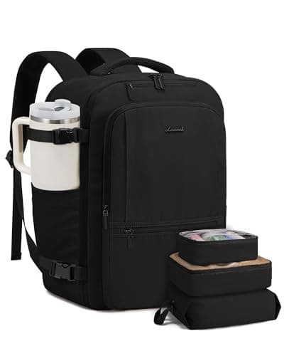 LOVEVOOK Travel Backpack for Women & Men, 40L Large Carry On Backpack Airline Approved, TSA Personal Item Weekender Bag, Water Resistant Laptop Backpack with 3 Packing Cubes for Travel Essentials - Image 1