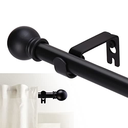 GXOACKJ Curtain Rods for windows 32-48 inch, 5/8 inch Decorative Curtain Rod Set, Matte Black Splicing Heavy Duty Metal Curtain Rod with Brackets - Image 1