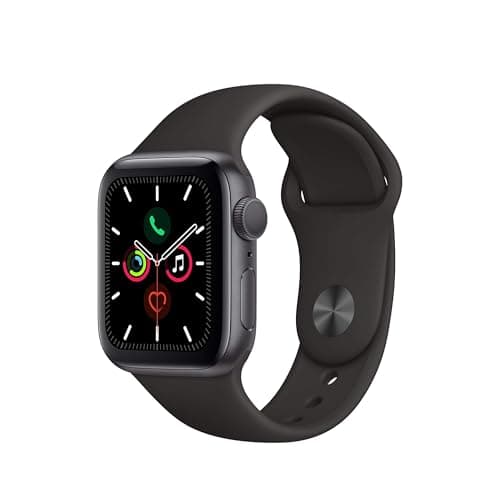 Apple Watch Series 5 (GPS, 44MM) - Space Gray Aluminum Case with Black Sport Band (Renewed) - Image 1