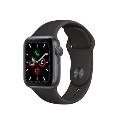 Apple Watch Series 5 (GPS, 44MM) - Space Gray Aluminum Case with Black Sport Band (Renewed) - Image 1