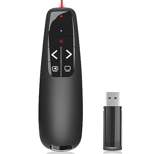 Presentation Clickers for PowerPoint, Clicker for Laptop Presentations Remote, USB Wireless Presenter Remote, Power Point Remote Clicker for Computer/Mac/PPT/Google Slide Advancer - Image 1