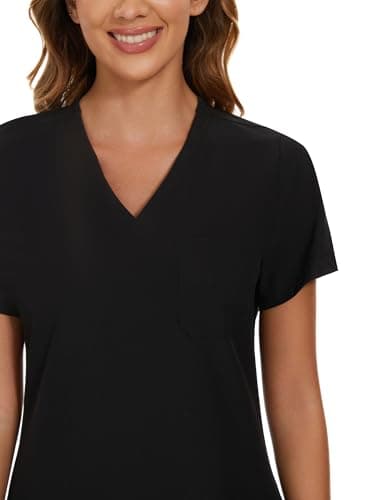 COZYFIT Scrubs for Women Set - Stretch V-Neck Scrub Top & Jogger Pant with 8 Pockets, Yoga Waistband, Anti Wrinkle, Slim Fit Women Scrubs - Image 5
