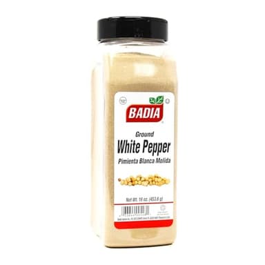 Badia Ground White Pepper, 16 oz – Smooth, Mellow Heat and Delicate Flavor for Light Sauces, Soups, Poultry and Seafood - Image 2