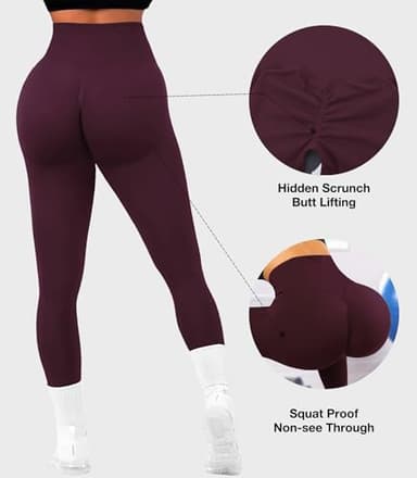 JGS1996 Hidden Scrunch Butt Lifting Leggings for Women Tummy Control High Waisted Workout Gym Seamless Impact Yoga Pants - Image 2