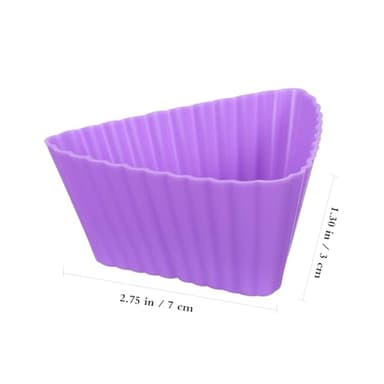 Cabilock 12pcs Silicone Cake Molds Reusable Non-stick Cupcake Liners Muffin Baking Cups Triangle Shape Pudding Jelly Molds for Baking - Image 6