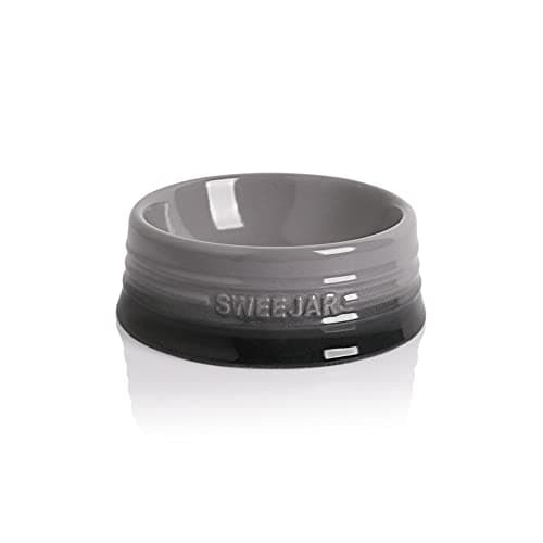Sweejar Gradient Dog Bowl, Ceramic Dog Food Dish for Puppy and Kitten, Porcelain Pet Bowl for Food and Water 8 oz (Gradient Grey) - Image 1
