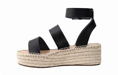 The Drop Women's Listilla Espadrille Flatform Ankle Strap Sandal Wedge, Faux Leather Black, 12 - Image 3